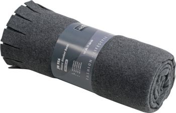 James & Nicholson | Fleecová deka s třásněmi dark grey melange onesize