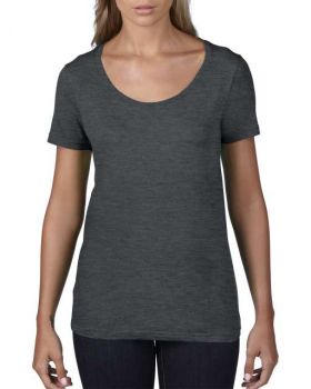 WOMEN’S FEATHERWEIGHT SCOOP TEE Heather Dark Grey XL