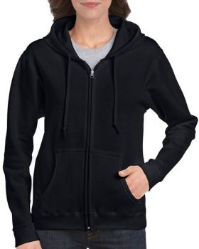 HEAVY BLEND™ LADIES' FULL ZIP HOODED SWEATSHIRT Black XL