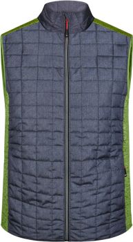 James & Nicholson | Pánská pletená hybridní vesta kiwi melange/anthracite melange M