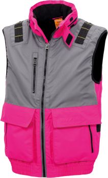 Result Work-Guard | Workwear Gilet "X-Over" pink/grey 3XL