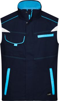 James & Nicholson | Pracovní vesta - Color navy/turquoise XL