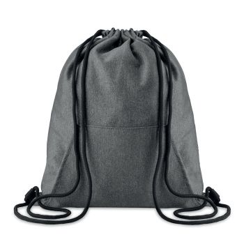 SWEATSTRING Fleecový batoh se šňůrkami black