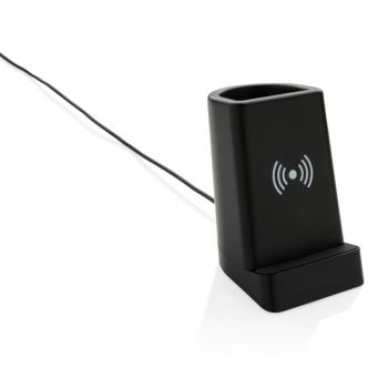 Light up bezdrôtovo nabíjací stojanček na telefón a perá 5W čierna