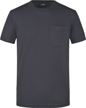 James & Nicholson | Pánské tričko s náprsní kapsou black 3XL