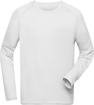James & Nicholson | Pánské sportovní tričko s dlouhým rukávem white XXL
