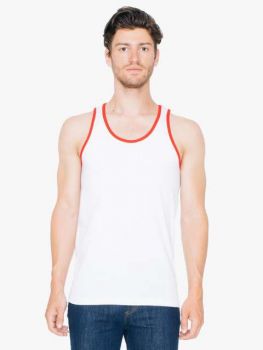 UNISEX FINE JERSEY TANK White/Red M