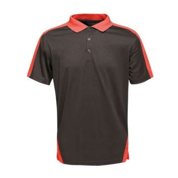 CONTRAST QUICK WICKING POLO SHIRT Black/Classic Red XS