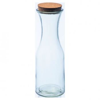 Sklenená fľaša s korkovým vekom 1L Transparent