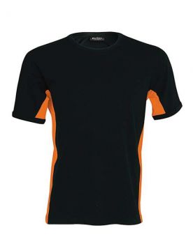 TIGER - SHORT-SLEEVED TWO-TONE T-SHIRT Black/Orange L