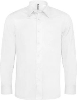 LONG-SLEEVED COTTON/ELASTANE SHIRT White M