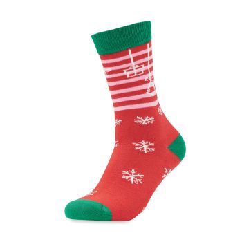 JOYFUL L Pár vánočních ponožek L red