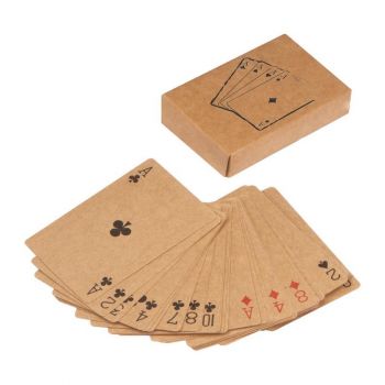 Hracie karty vyrobené z recyklovaného papiera 52 k béžová
