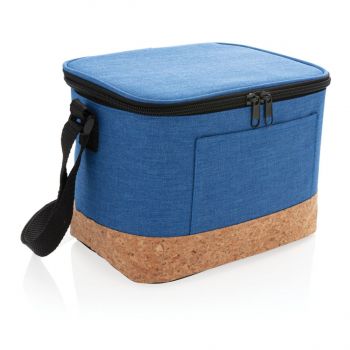 Dvojtónová chladiaca taška s korkovým detailom modrá