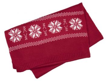 FAIR ISLE SCARF Cherry Red U