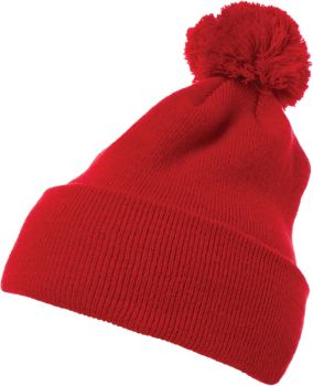 Flexfit | Pletená čepice s bambulí red onesize
