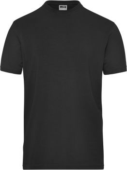 James & Nicholson | Pánské pracovní elast. tričko z bio bavlny - Solid black M