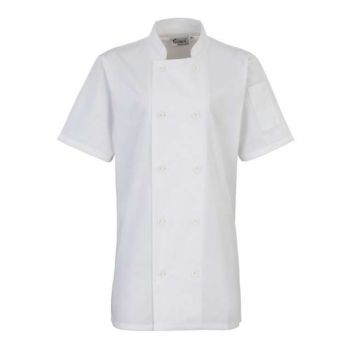 WOMEN'S SHORT SLEEVE CHEF'S JACKET White L