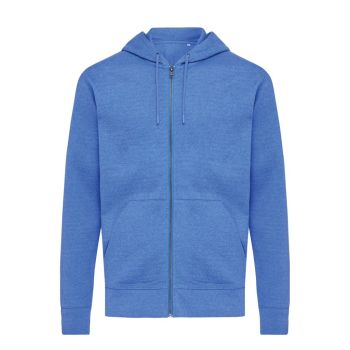 Mikina na zips s kapucňou Iqoniq Abisko z recykl. bavlny heather blue
