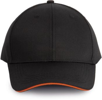 Kariban | 6 panelová kšiltovka black/orange onesize