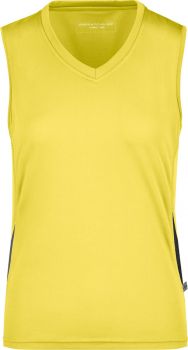 James & Nicholson | Dámské běžecké tričko bez rukávů yellow/black XXL