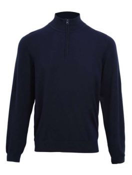 MEN'S QUARTER-ZIP KNITTED SWEATER Navy M