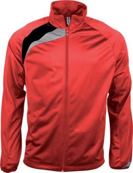 KIDS' TRACKSUIT TOP Sporty Red/Black/Storm Grey 10/12