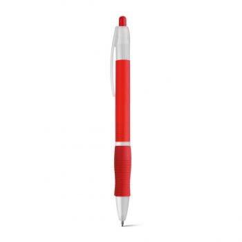 SLIM BK. Guľôčkové pero s protišmykovou rukoväťou Červená