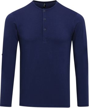 Premier | Pánské tričko s rolovatelnými dlouhými rukávy indigo 3XL
