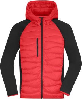 James & Nicholson | Pánská hybridní bunda red/black XXL