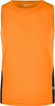 James & Nicholson | Pánské běžecké tričko bez rukávů orange/black S