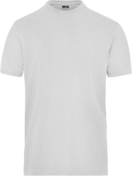 James & Nicholson | Pánské pracovní elast. tričko z bio bavlny - Solid white M