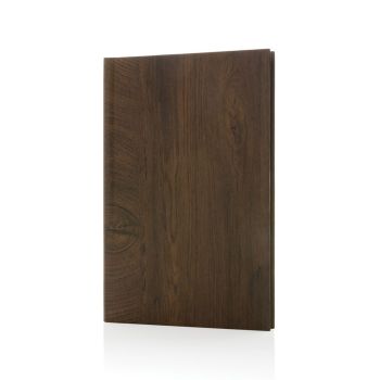 Zápisník Kavana A5 s tvrdým obalom v dekore dreva tmavohnedá