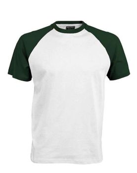 BASEBALL - SHORT-SLEEVED TWO-TONE T-SHIRT White/Forest Green 2XL