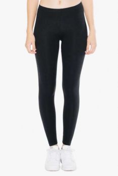 WOMEN'S COTTON SPANDEX JERSEY LEGGING Black L