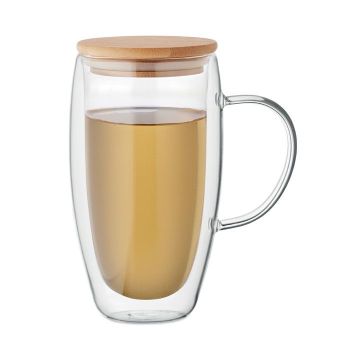 EXISTING NAME Skleněný hrnek s dvojitou 450ml Transparentní