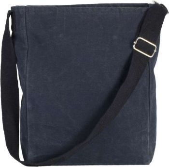 COTTON CANVAS SHOULDER BAG Washed Blue Titanium U