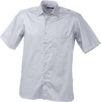 James & Nicholson | Keprová business košile s krátkým rukávem light grey M