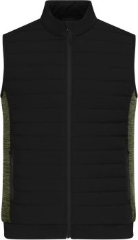 James & Nicholson | Pánská vesta s podšívkou black/olive melange XL