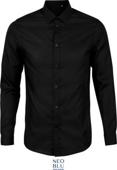 NEOBLU | Mikro keprová košile s dlouhým rukávem deep black S