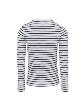 WOMEN'S LONG JOHN ROLL SLEEVE TEE White/Navy M