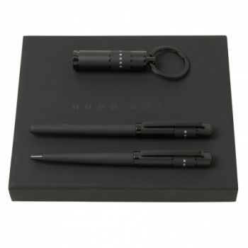 Set Ribbon Black (ballpoint pen, rollerball pen & usb stick)