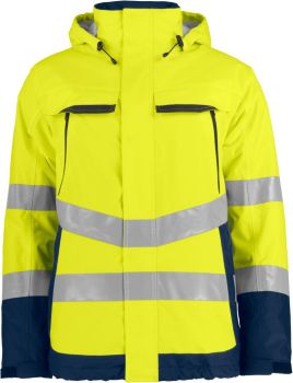 ProJob | Polstrovaná bezpečnostní bunda hi vis yellow/navy XXL