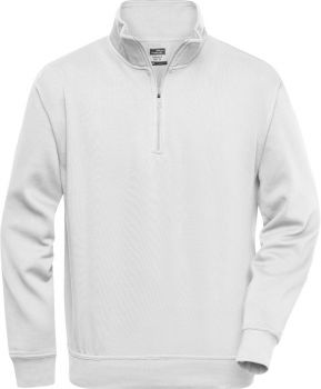 James & Nicholson | Pracovní mikina s 1/2 zipem white XXL