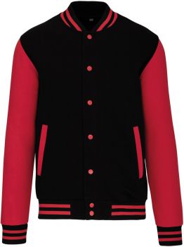 Kariban | Unisex fleecová bunda "Teddy" black/red L