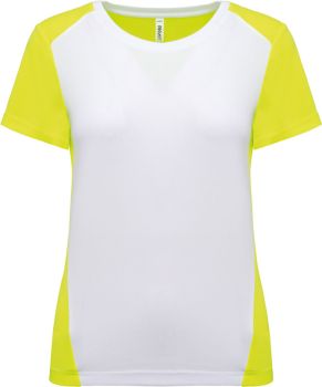 Kariban ProAct | Dámské kontrastní sportovní tričko white/fluorescent yellow XL