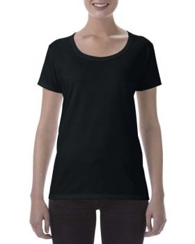 SOFTSTYLE® LADIES' DEEP SCOOP T-SHIRT Black S