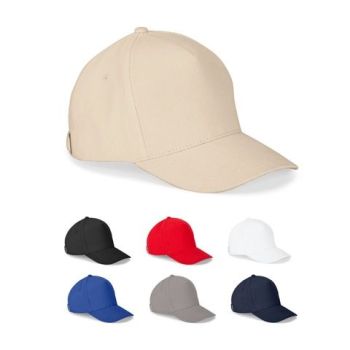 ASHTON. 100 % čiapka z bavlny (260 g/m²) s 5 panelmi Svetlošedá