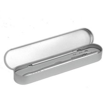 COMBO 4in1 kuličkové pero s laserovým ukazovátkem,  stříbrná