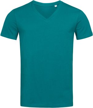 Stedman | Pánské tričko z bio bavlny "James" s V výstřihem pacific blue S